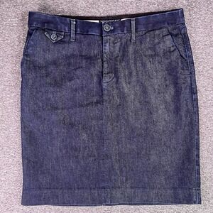 Banana Republic Denim Pencil Skirt Women 8 Indigo Blue Dark Wash Stretch Office
